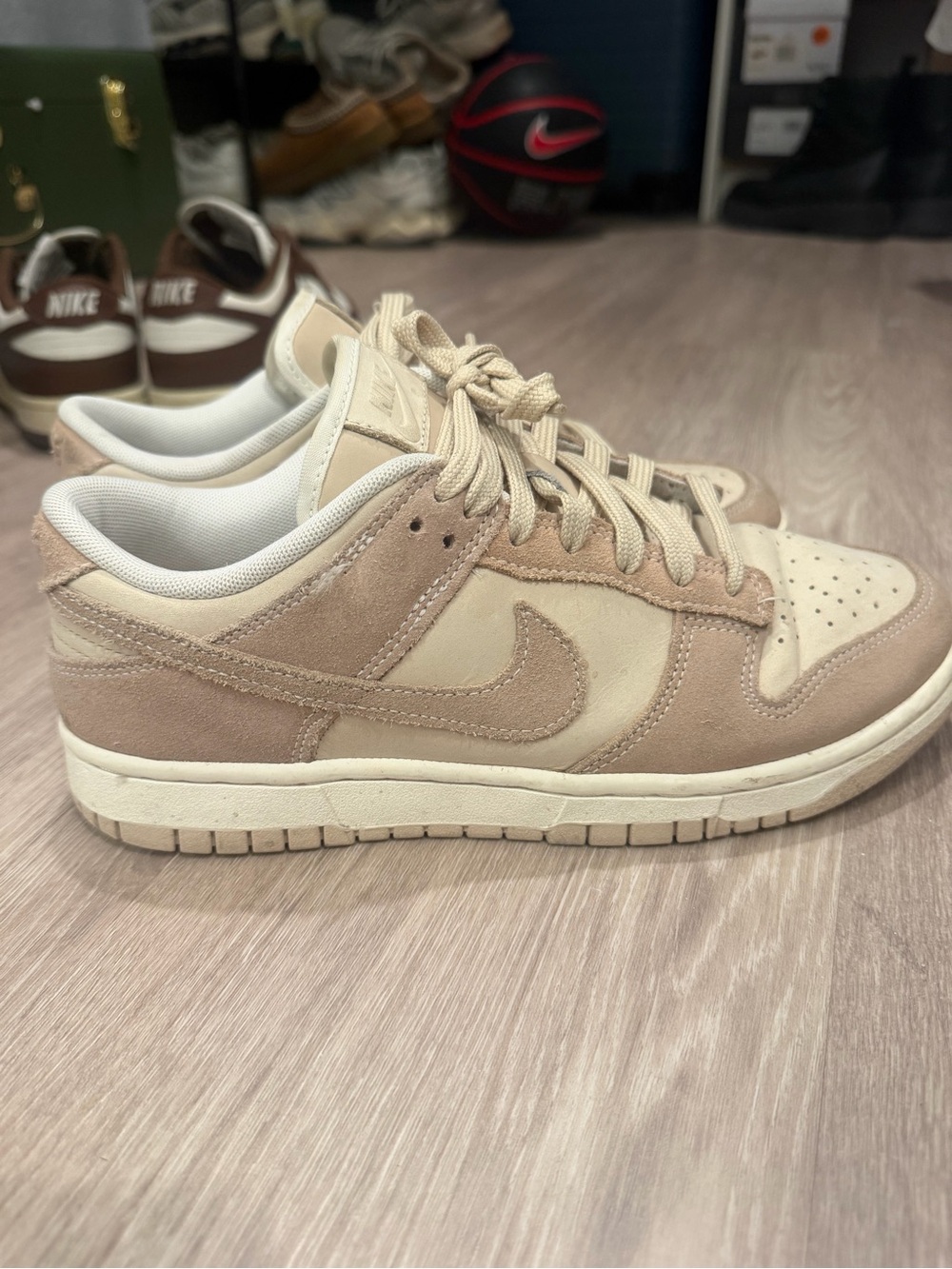 Nike Dunk Low-Top Sneaker in Beige and Cream